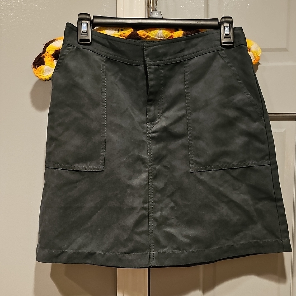 Y2K Banana Republic Forest Green  Mini Skirt Soft Like Suede Women  Size 0
